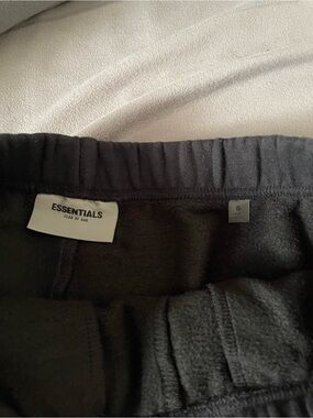 Essentials Charcoal Gray Sweat shorts with Logo Patch